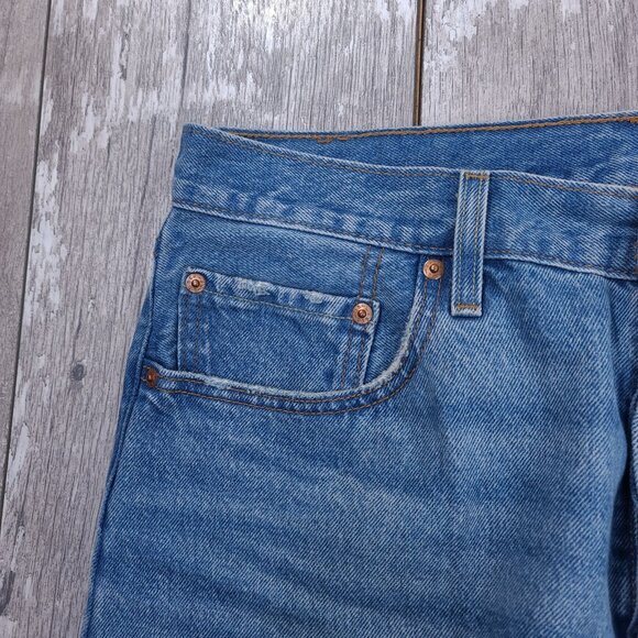 Levis Jeans Womens 32 Premium 501 Original Fit Cropped High Rise Stretch - Picture 4 of 9